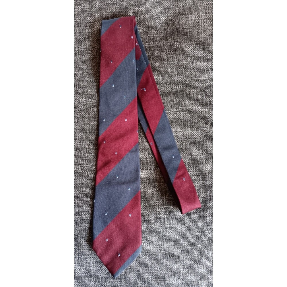 Tie 70s 80s 90s Y2K Mens John Kent Red Gray Striped Skinny 2.75 Wide 53 Long